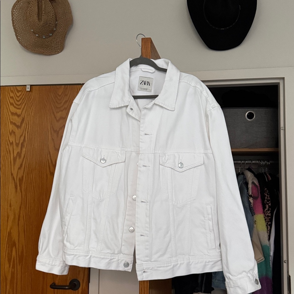 Zara White Jean Jacket